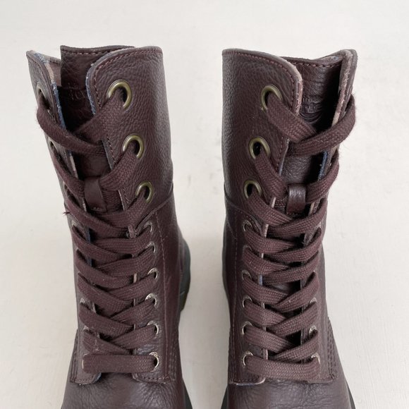 Dr. Martens Brown Leather Aimilie Lace Up Fold Over Boots Triumph Women's Size 6 - Picture 4 of 12
